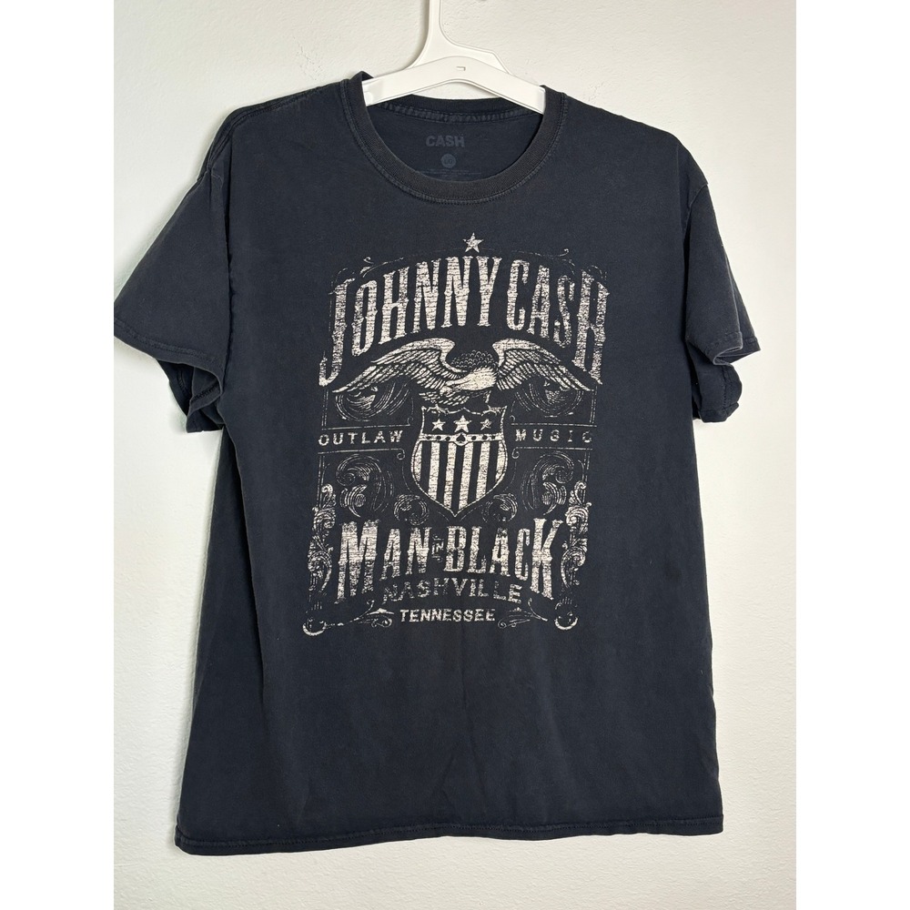 Johnny Cash‎ Man in Black Outlaw Music Graphic T-Shirt Mens XL Black Nashville